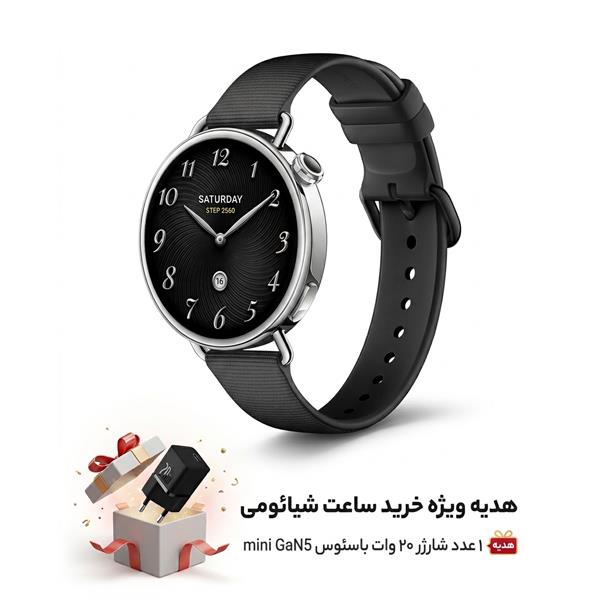 ساعت هوشمند شیائومی Xiaomi Watch S4 (41mm) - مشکی با بند فلوئوروبر (Fluororubber)